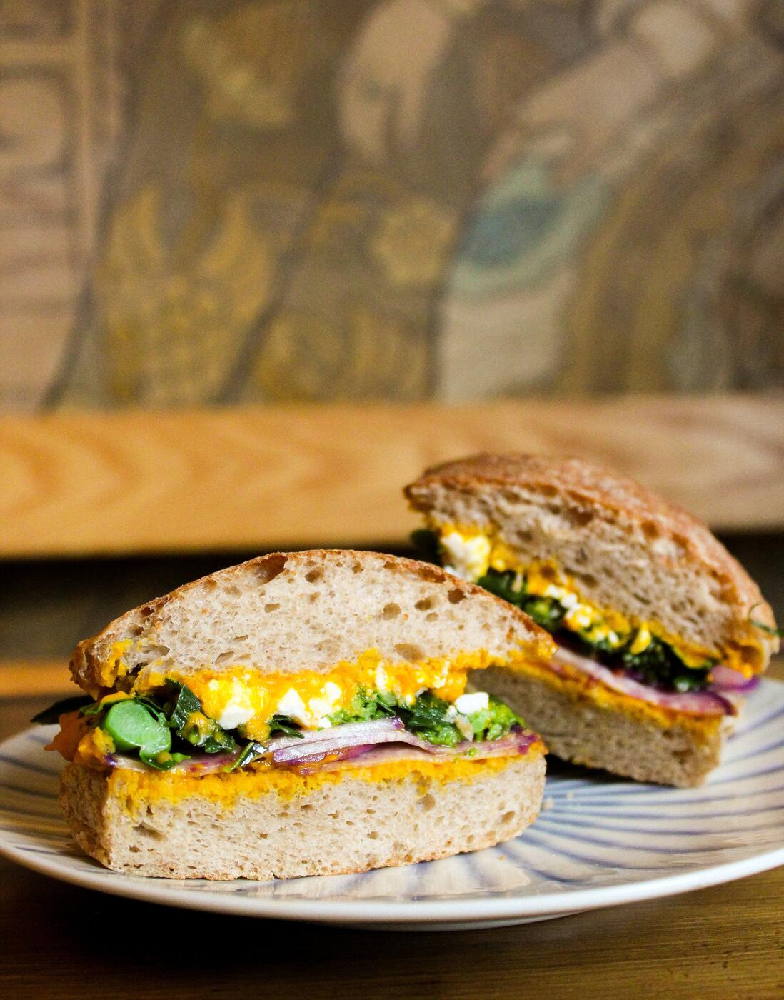 Carrot sandwich close-up - photo by Joey Tostenson